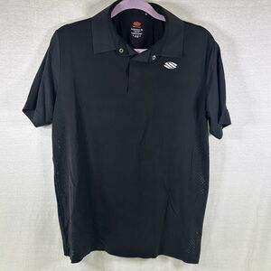 Selkirk Sport Performance Tee Pickleball Polo Shirt Mens Medium Black 1/4 Snap